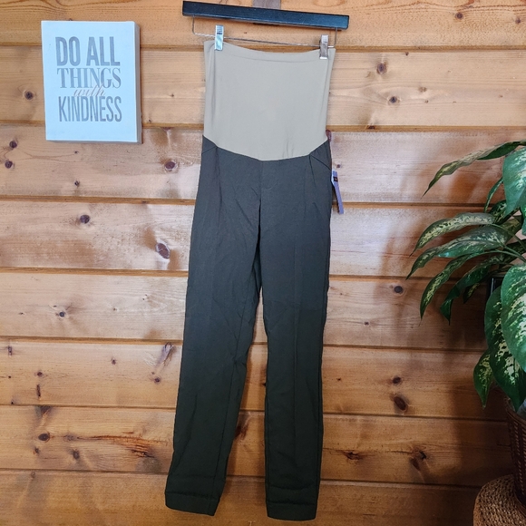 Motherhood Pants - Motherhood Maternity Green Moulant Slim Straight Leg Pants Stretch Size S X 28"
